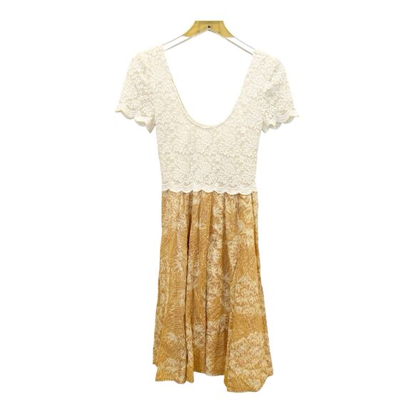 Free People Fit & Flare Dress Anthropologie Lace Bodice Sparkles Sz S - Picture 1 of 7